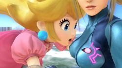 grimphantom:  dnamadness:  kuueater:  lady–peaches:  Samus’s boobers are always there to catch u when you fall Peachy^^  HOW DO PEOPLE SET THESE UP?  Who cares, this is great!  Peach just wanted a taste~ and so do I~ &lt; |D’‘‘‘‘