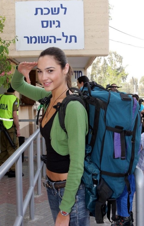 hotxxcelebs: 18 year old Gal Gadot on the first day of her Army service IRL in 2004 Very hot.