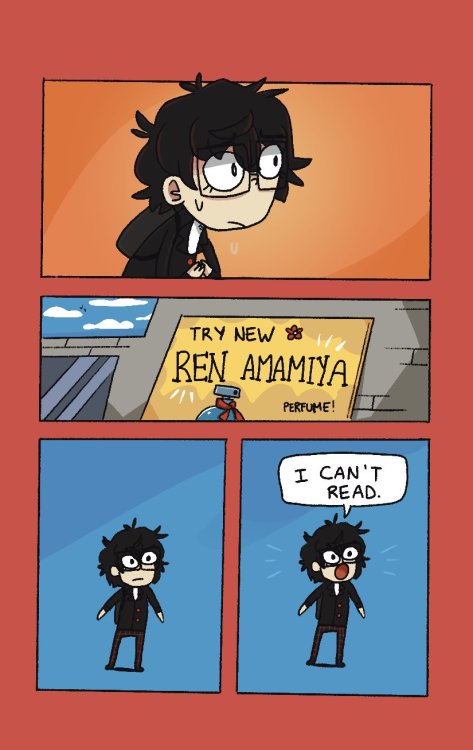 Joker is a troubled transfer student. Based off this comic about an alien: https://robbiegeez.tumblr