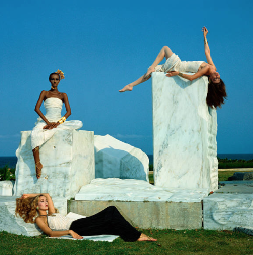 dar-a: christopherbarnard:Iman, Jerry Hall and Apollonia by Norman Parkinson  goddamn