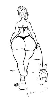 notsafeforwappah: zaribot: Girl with dog Girl with donk 