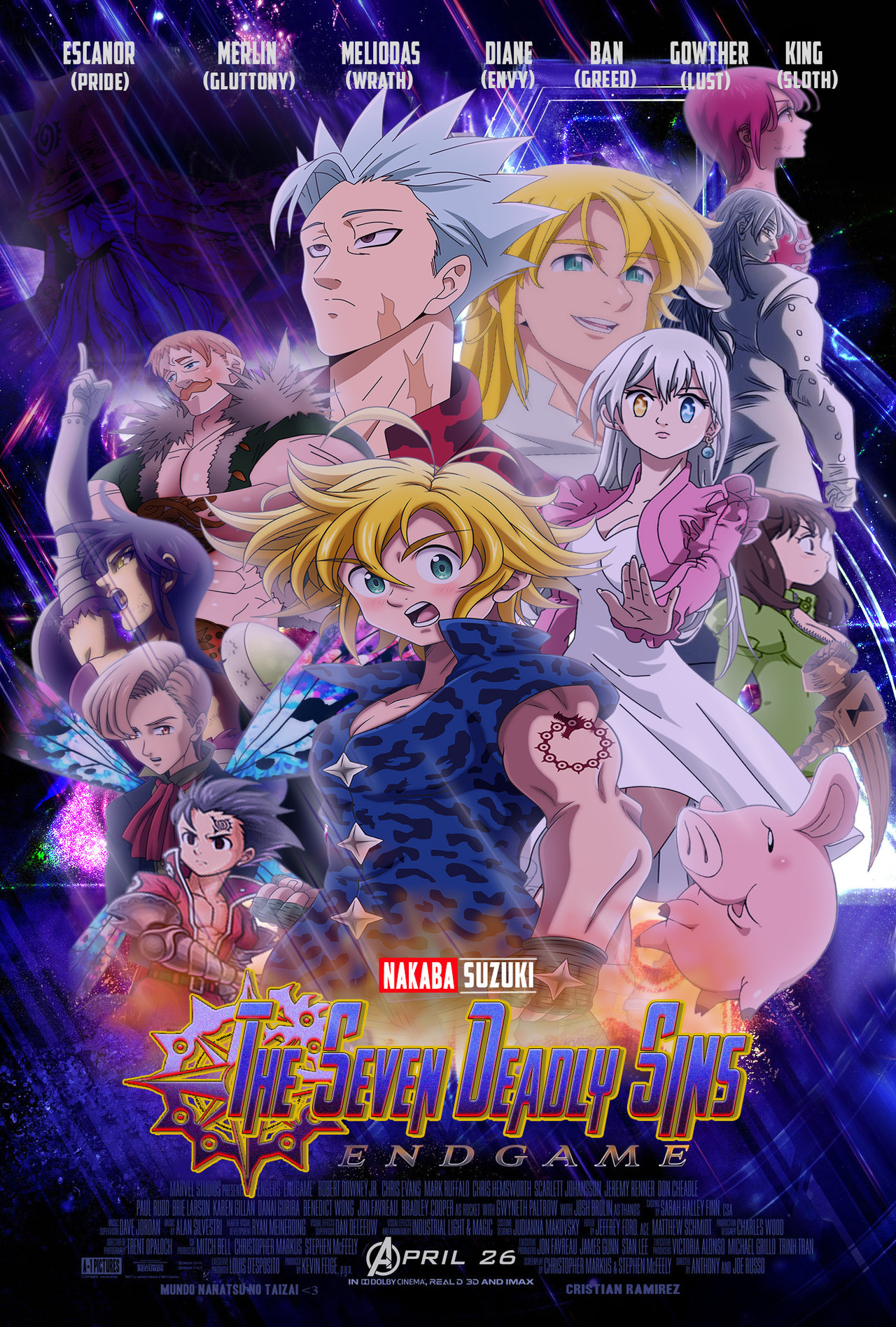 Meliodas The Seven Deadly Sins Merlin Gluttony, zeldris, purple