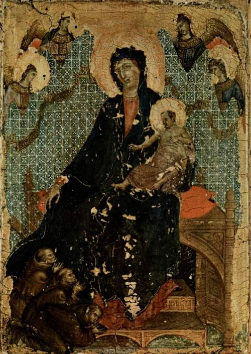 artist-buoninsegna: Madonna of the Franciscans, 1300, Duccio di BuoninsegnaSize: 16x23.5 cmMedium: o