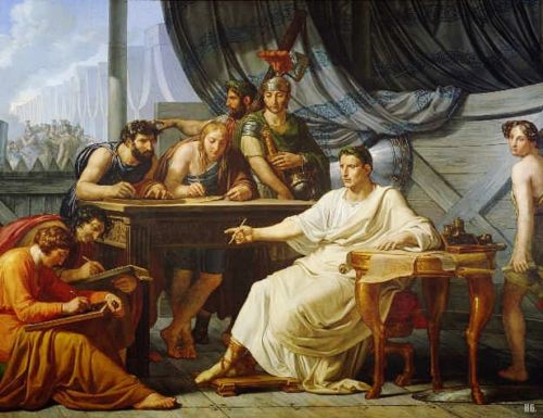 hadrian6: Julius Caesar’s commentaries. 1813. Pelagio Palagi. Italian. 1775-1860. oil on canva