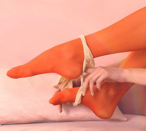 discreetdreams: Little thongs and legs in orange stockings