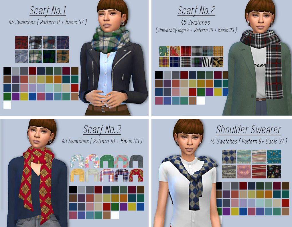 Maxis Match CC World — liliili-sims: Scarf Collection Scarf No.1