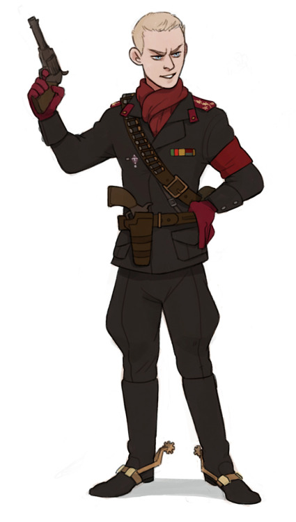 honey-official:ocelot commission that i finished, i am not the best at drawing guns wah