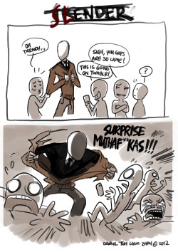 everydaycomics:  Surprise!Yeah, good times when Slender was a thing in 2012. 