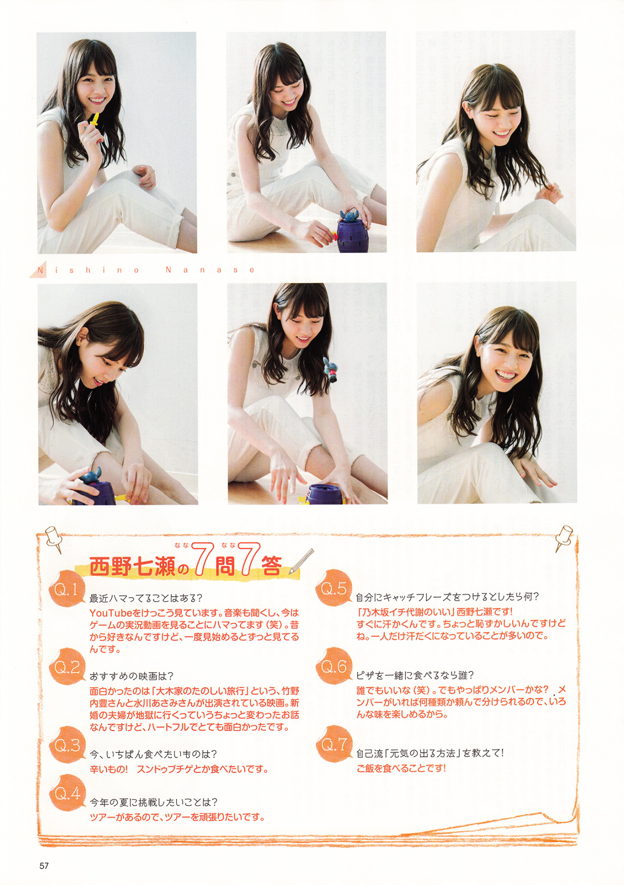saltuaface:  西野七瀬  CM NOW vol.175  scan by 印度化計画