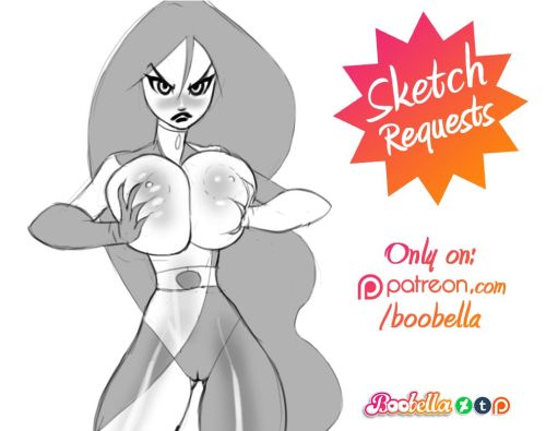 melona-boobella:  Make your sketch requests on:  http://www.patreon.com/boobellaOutrageously sexy request by patron Simon:Shego from Kim Possible