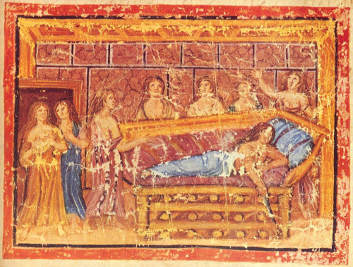 femalenudityinwesternpainting: &ldquo;Death Of Dido&rdquo; (Miniature in ‘Vergilius Va