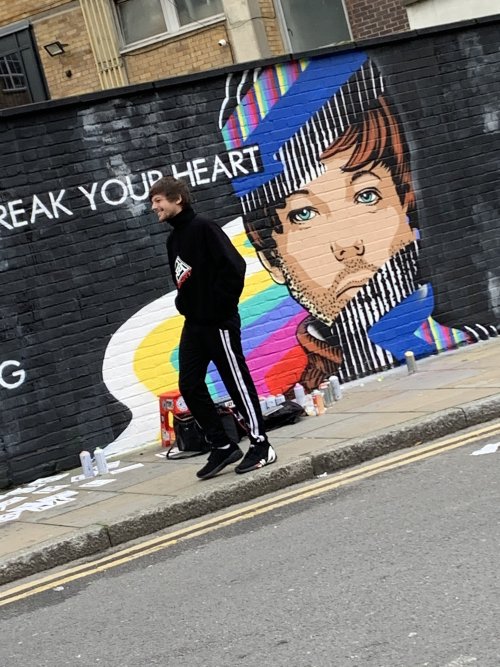 Louis at the mural today - 11/1