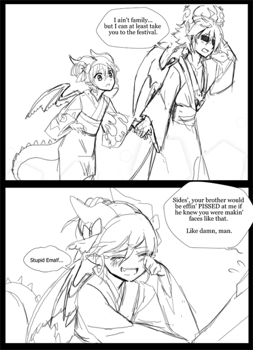 A rough comic sketch from the twits. Pls remember Poemi exists and she is a good girl ;_;