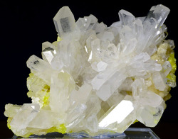 fuckyeahmineralogy:  Celestite with Sulfur;