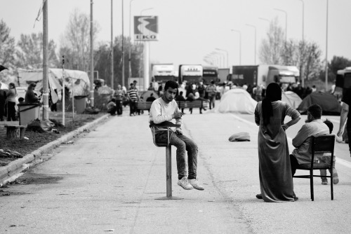 BLOCKADE02.04.2016 camp at eko gas station near polikastro /greece. when i arrived there around 16 o