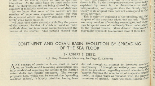 Robert Dietz – Scientist of the DayRobert Sinclair Dietz, an American marine geologist, died May 19,