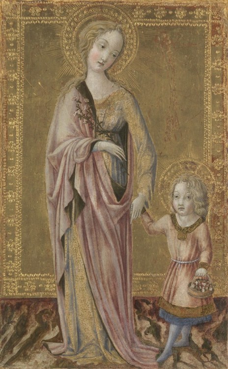 Francesco di Giorgio. St Dorothy and the Infant Child. 1460. Tempera and gold on wood. National Gall