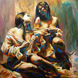 artbeautypaintings:  Being with myself -