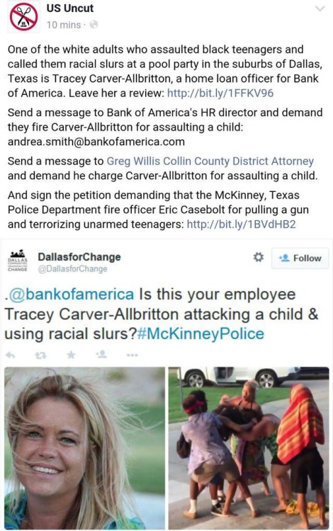 rudegyalchina:  alittleoffkey:  whitetears365:  Makes you wonder if her personal racism got mixed in with her job… If she denied black people loans while at work or gave them higher rates…  ^^^^^  .