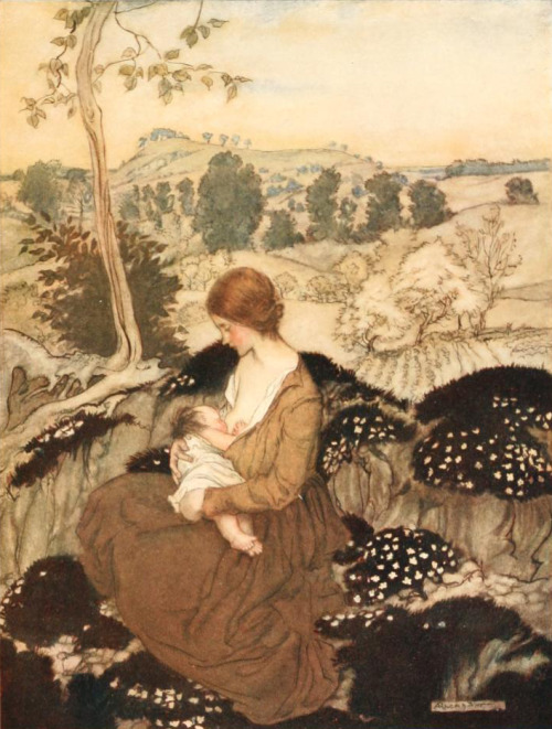 heaveninawildflower: ’….. a flower of bliss, beyond all blessing Blest.’  Illustration by Arthur Rac