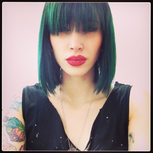 fridahsg:  #greenhair #suicidegirls #altgirls #girlstattoo 