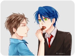 iraseugin:  “thanks for the choco senpai! &lt;3&lt;3&lt;3”supposed to upload this as valentine post _(________________)_