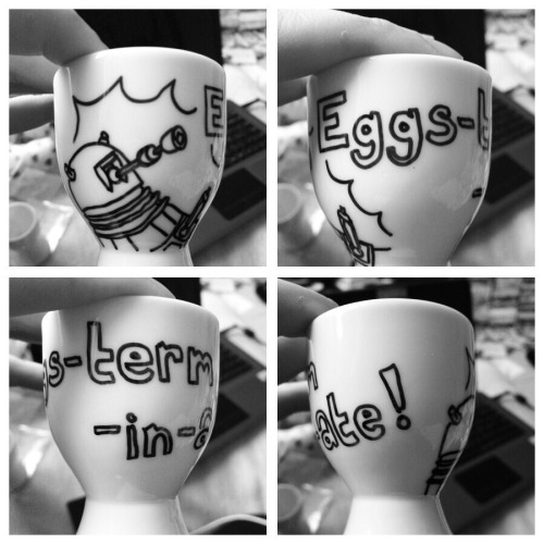 A daft egg cup I did. Love a good pun.