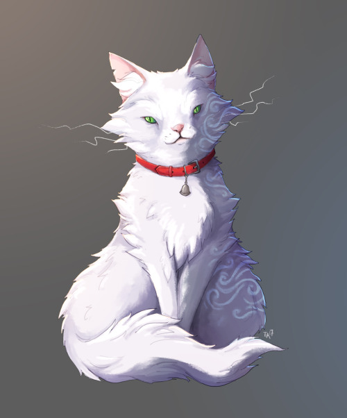 zestydoesthings:More digital painting practice, this time with Mogget, the charming(?) cat from Gart