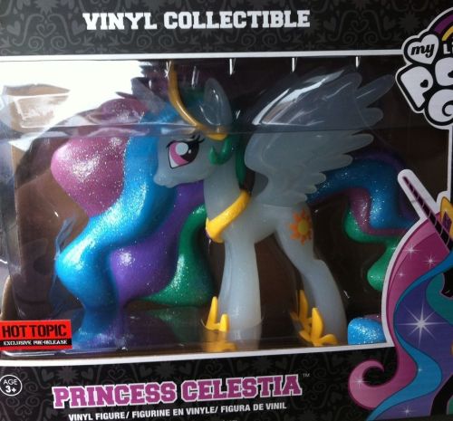 mlp-merch:  It seems like the wait is finally over as Princess Celestia slowly starts to appear in stores and the orders starts to ship out. She’s also been listed again on the Hot Topic website. BTW doesn’t that Glitter Celestia Funko look awesome?