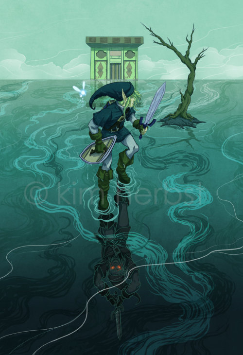 illustrationcanspeak:Legend of Zelda Print - The F’ing Water Temple