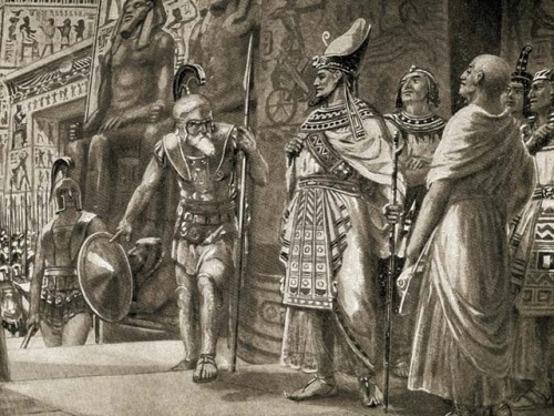 Agesilaus in Egypt, illustration from “Hutchinson’s History of the Nations”, 1915.Agesilaus II