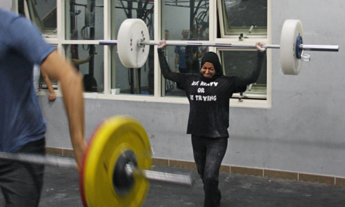 iron-truths:  Reclaiming Fitspo - Amna Al Haddad  DUBAI, United Arab Emirates — In a private gym tucked away in the warren of villas in the ritzy Jumeirah district here, Amna Al Haddad, a 22-year-old, adjusted her head scarf, bent to a dumbbell rack