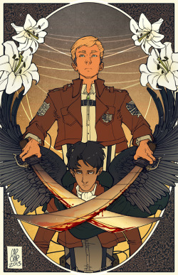 captaincrapster:  Might do one more SnK print after this to make a set of four. Print available on Storenvy. 