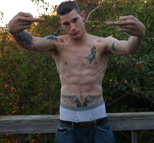rednecksmoker:  stinkystraightalpharedneck:  Fuck you Faggot! Want to taste my stinky balls?    rednecksmoker.tumblr.com 