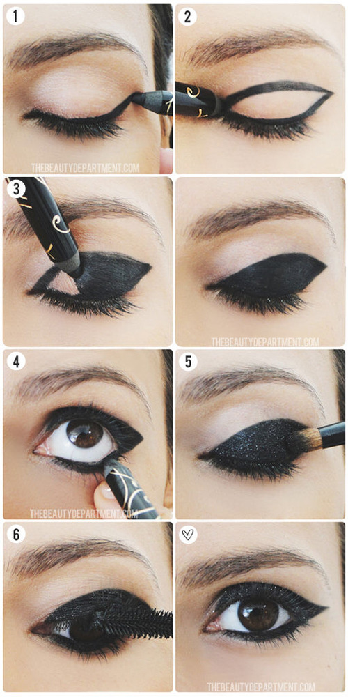 Winged eyeliner step by step