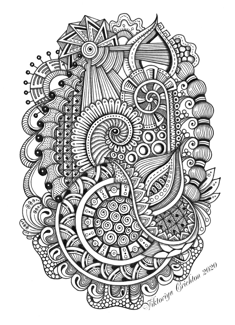 ZENTANGLE HOUSE — Zentangle art, liner, Viktoriya Crichton....