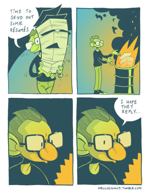 nellucnhoj:  The job-seeking process in a nutshell. 
