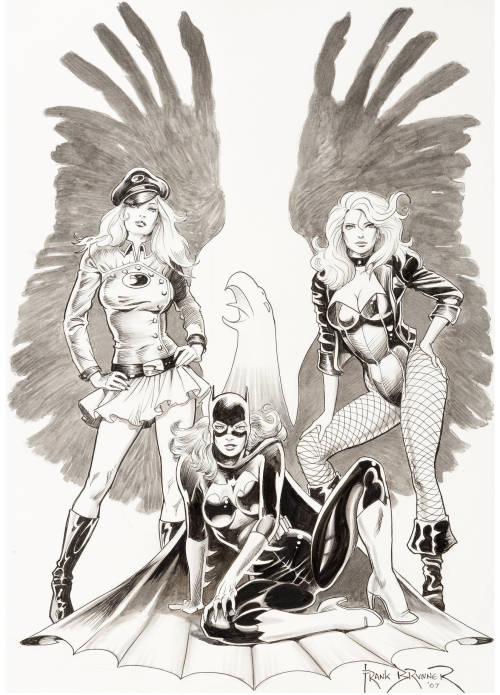 Birds Of Prey Pin-Up 2007 [Lady Blackhawk, Batgirl, and Black Canary], by Frank Brunner