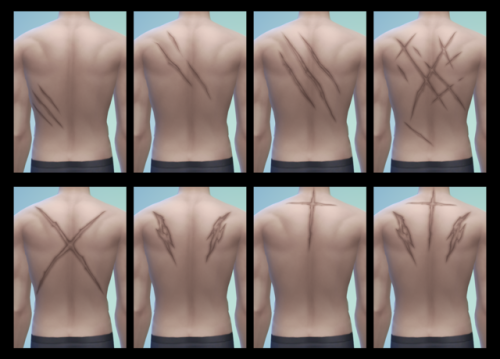 BACK SCAR_1Maxis MatchBase GameNew MeshTeen, Adult, Elderfound in Tattoo-Lower Back, Upper Back Incl