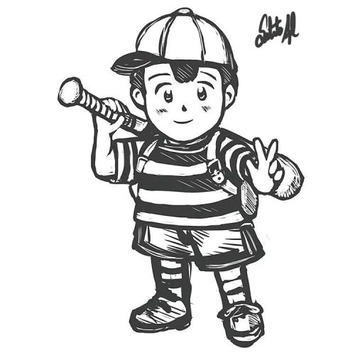 asgardcollection: A quick Ness sketch I did today. #ness #earthbound #mother2 #snes #supernintendo #