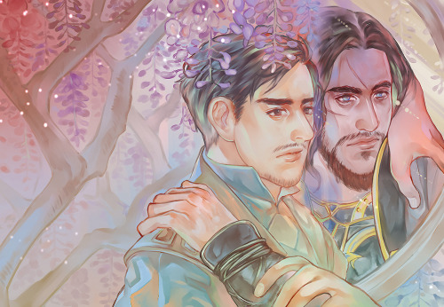 misscoet:  My new Liontrust fanbook cover for Comic Avenue 3 in October. The title is The Waltz. I&r