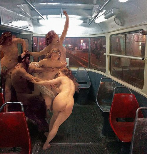 wasbella102:  On the bus, saturday night [collage by Alexey Kondakov] 