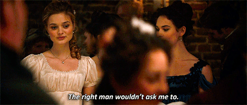 movie-gifs:Zombies or no zombies all woman must think of marriage, Lizzy.Pride and Prejudice and Zom