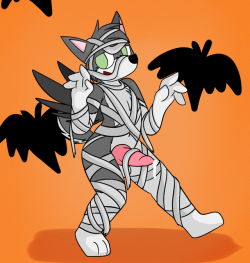 mrrottsonsfurryporndungeon: Spooky mummy Rotto invades ur dash! Also no mum-daides vers  Rawr ;3