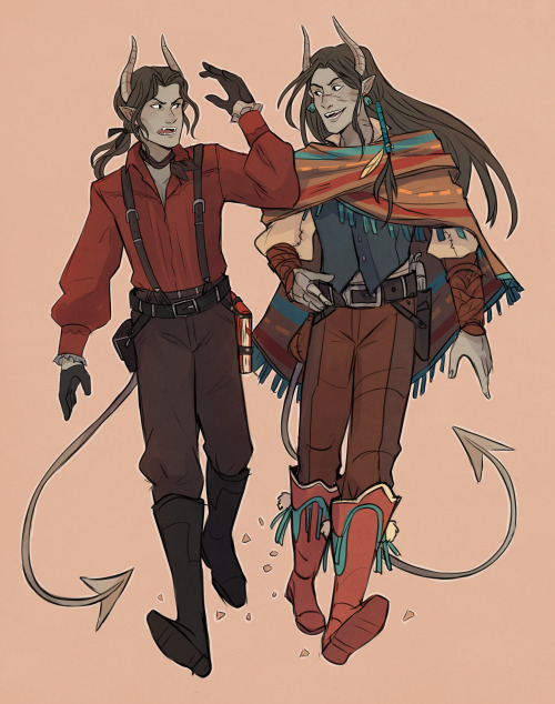 pigeon-princess:A vampire bard and a werewolf druid walk into a bar, they are both tiefling siblings