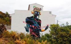 asylum-art-2:   The stunning creations by DEIHA selection of the street art creations of the Spanish artist and illustrator DEIH,  based in Valencia, who is mixing science fiction and fantasy into  beautiful compositions, cosmic and colorful, combining