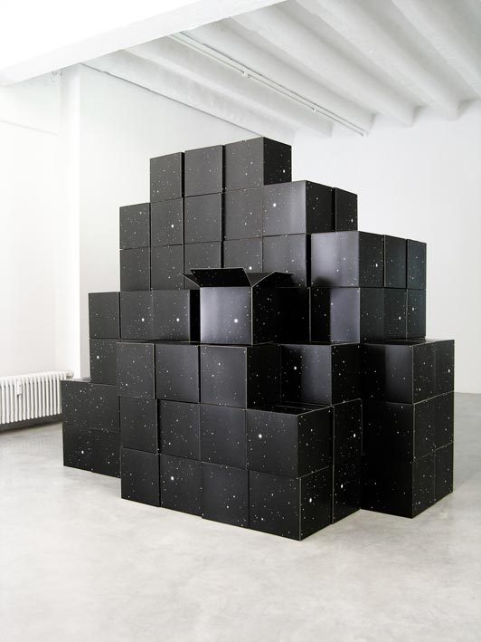 kiameku:  Alexander Gutke Folded into One 2012 Carboard boxes printed on both sides