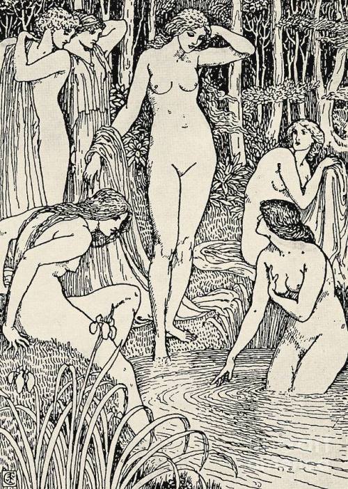 enchantedbook: Diana and Her Nymphs by Walter Crane