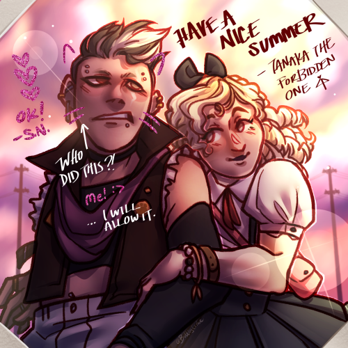 Some Sonia Nevermind and Gundham Tanaka art, sort of a yearbook style polaroid! art tag // commissio