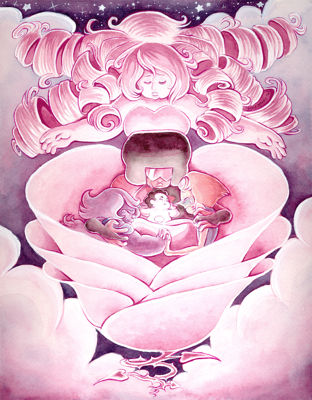 gracekraft:  All three of my paintings for the Steven Universe | Adventure Time show
